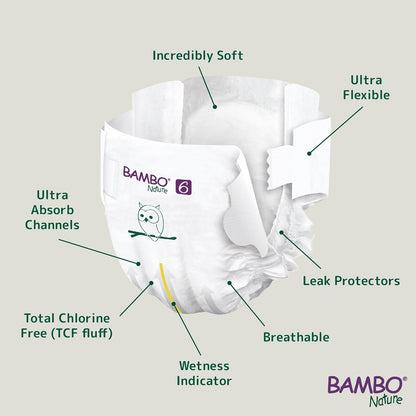 Bambo Nature Premium Baby Tape Diapers for Kids XXL Size (16+ Kgs)