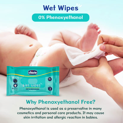 Chicco Wet Wipes 216Pcs(72Pcs X 3 Packs)