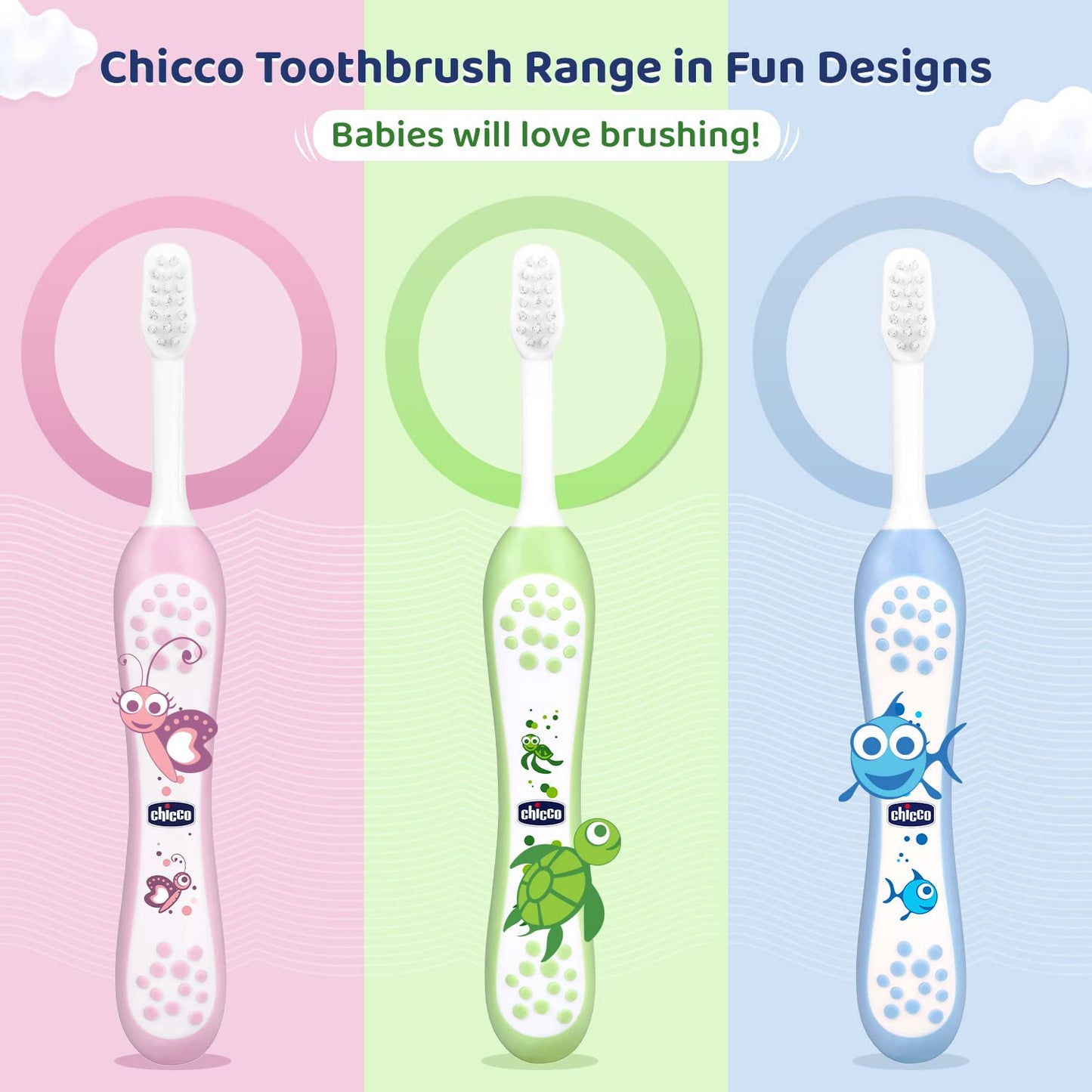 Chicco Toothbrush Set Pink+Green 6M-36M