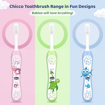 Chicco Toothbrush Set Pink+Green 6M-36M