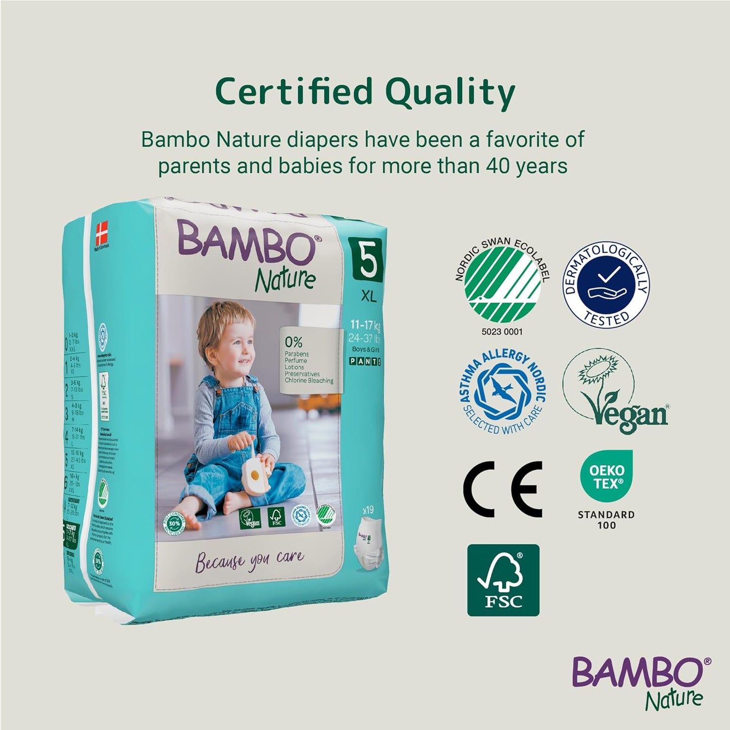 Bambo Nature Premium Baby Pants Diapers for Kids XL Size (11-17 Kgs)