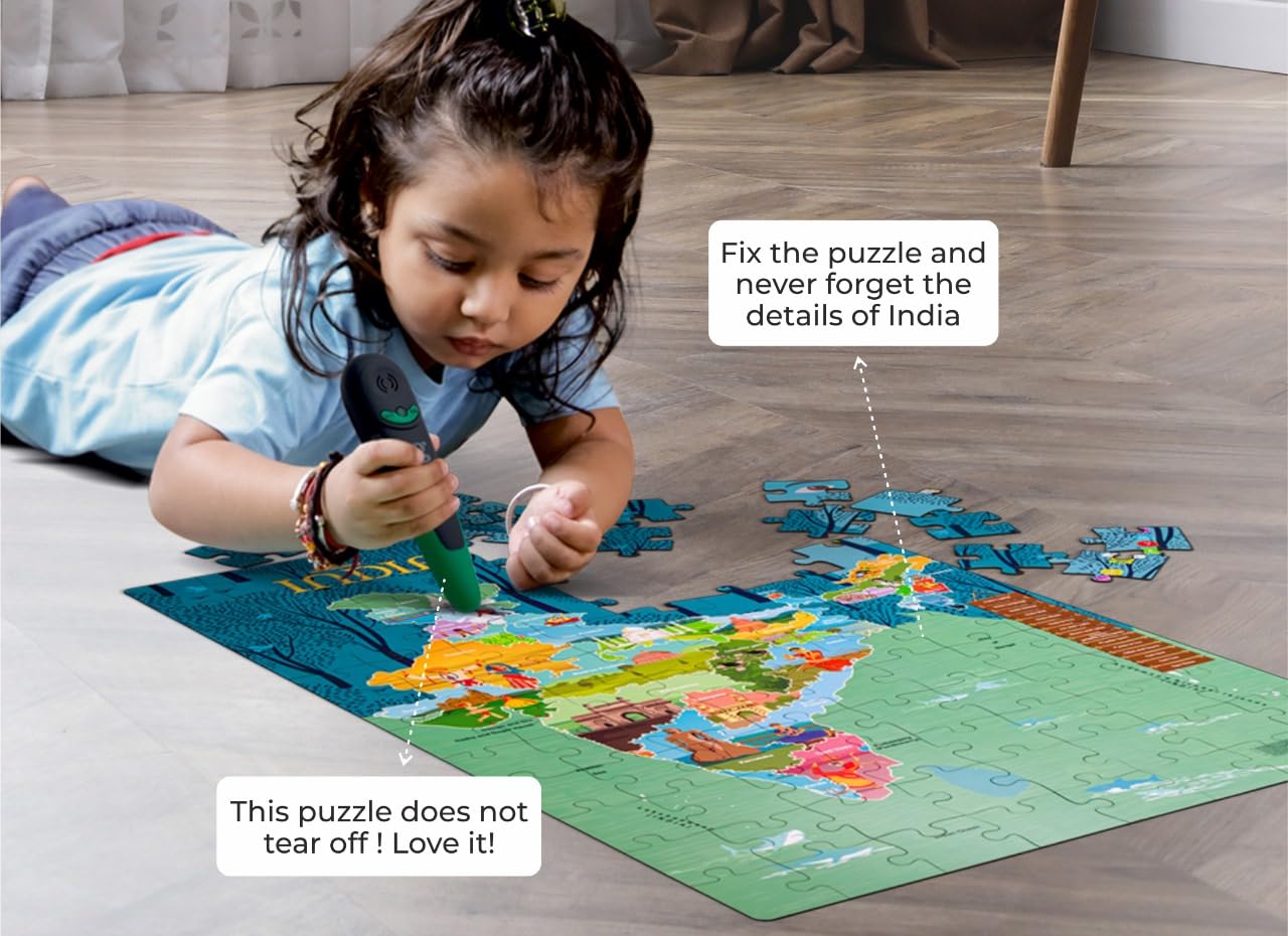 goDiscover Kids India-Map Puzzle with Talking Smart Pen