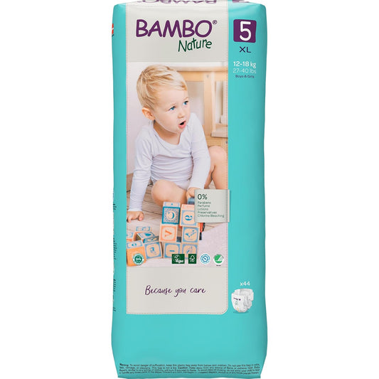Bambo Nature Premium Baby Tape Diapers for Baby XL Size (12-18 Kgs)-44 Count