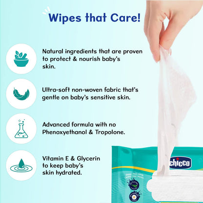Chicco Wet Wipes 216Pcs(72Pcs X 3 Packs)