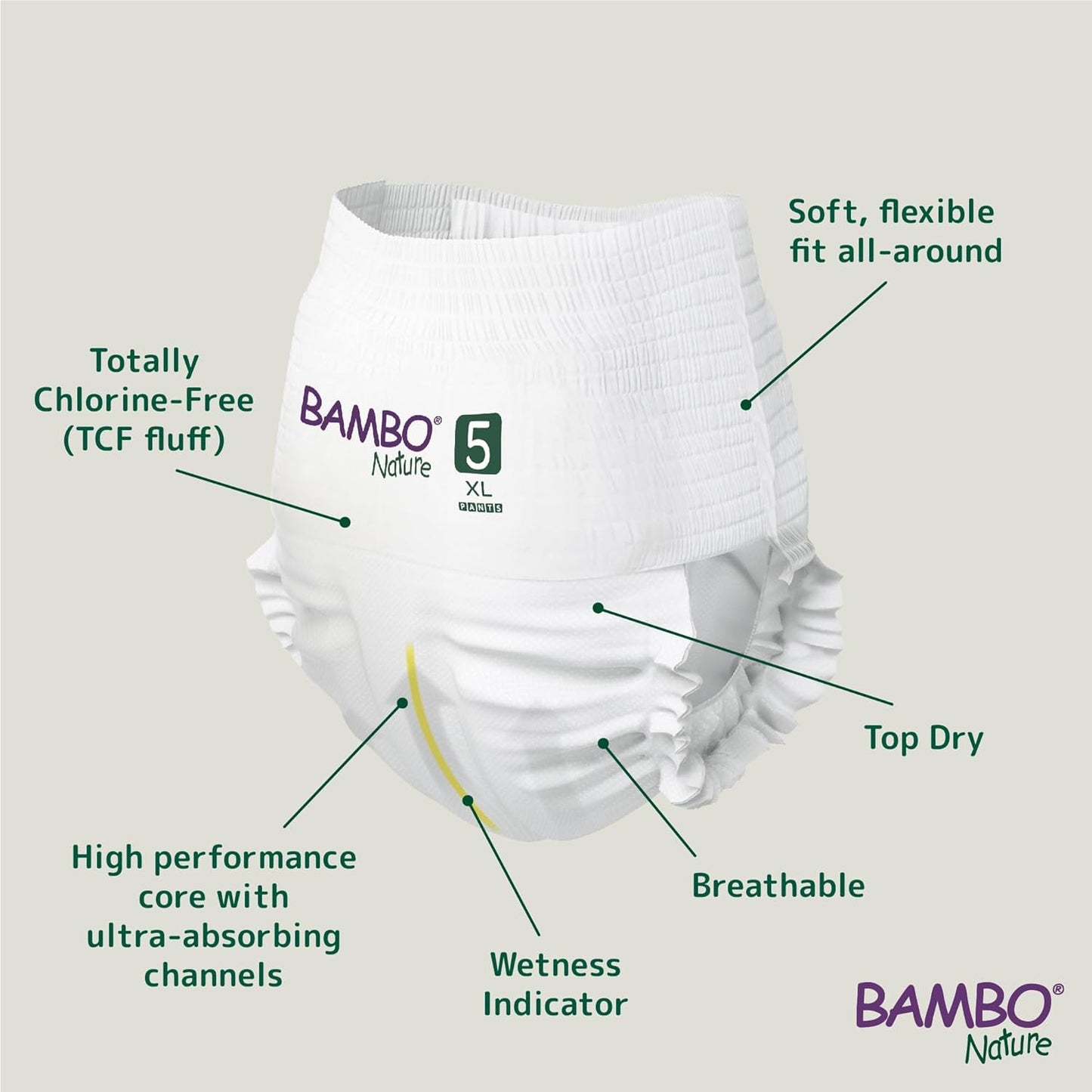 Bambo Nature Premium Baby Pants Diapers for Kids XL Size (11-17 Kgs)