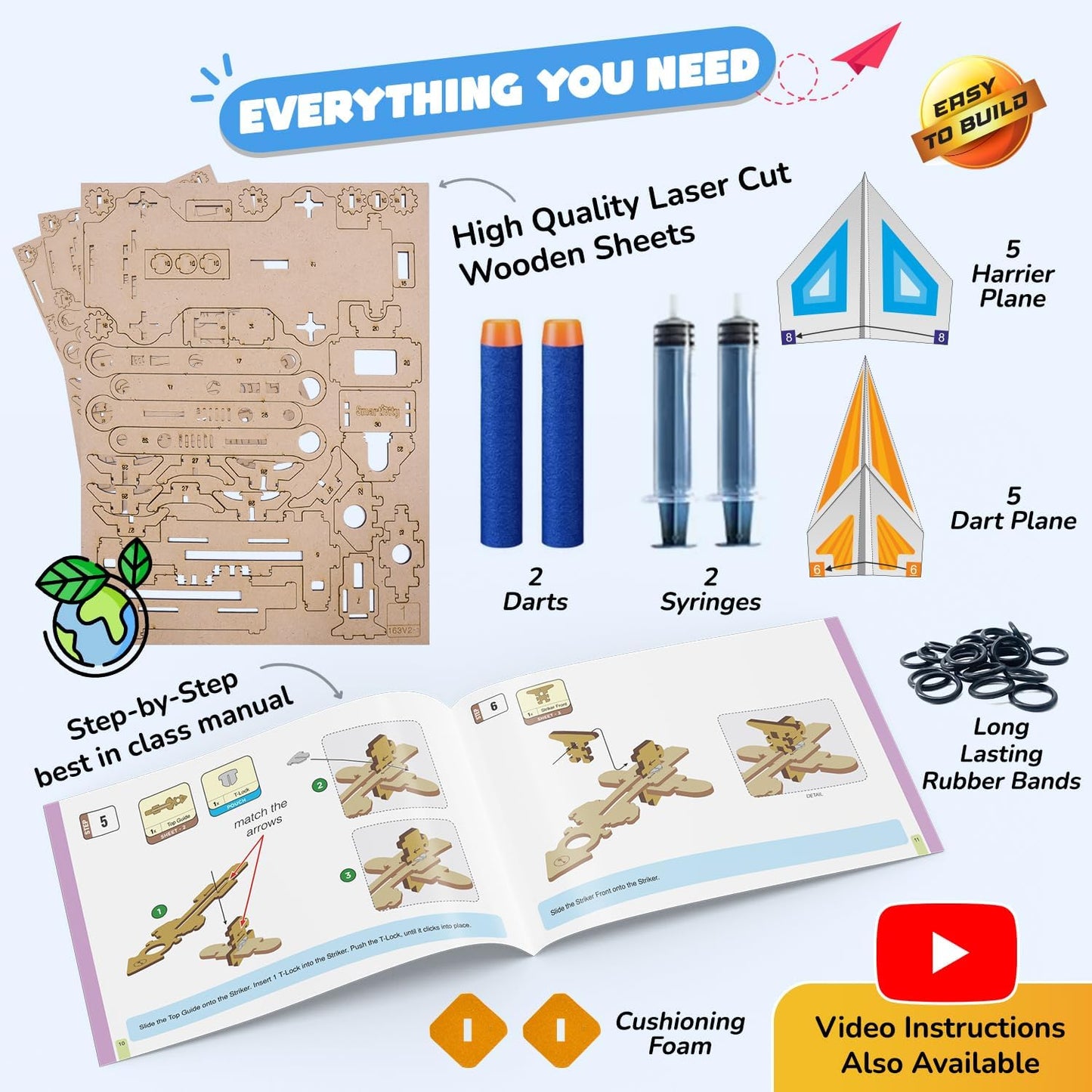 Smartivity 2in1 Hydraulic Aeroplane & Dart Launcher