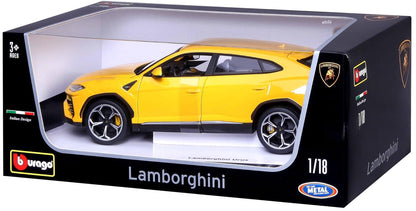 Bburago 1/18 Scale Lamborghini Urus Diecast Model for Collectors Yellow