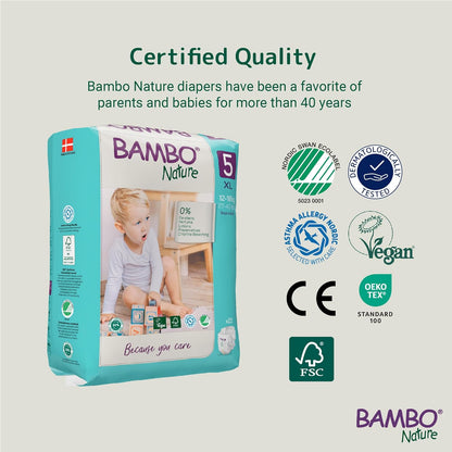 Bambo Nature Premium Baby Tape Diapers for Baby XL Size (12-18 Kgs)-22 Count