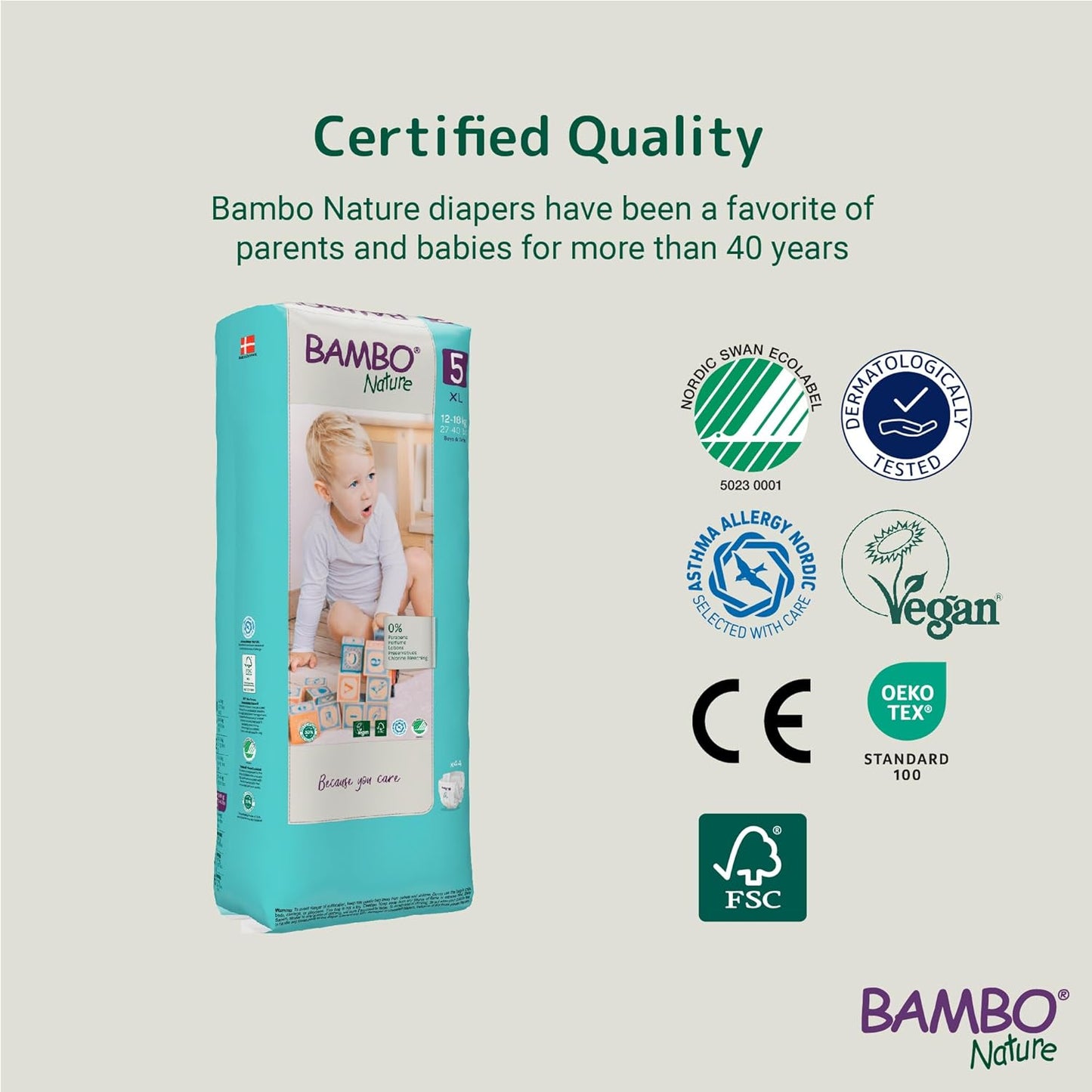 Bambo Nature Premium Baby Tape Diapers for Baby XL Size (12-18 Kgs)-44 Count