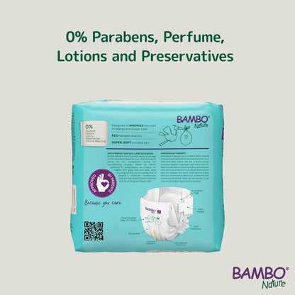 Bambo Nature Premium Baby Tape Diapers for New Born Baby XS Size (2-4 Kgs)