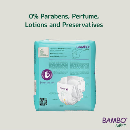 Bambo Nature Premium Baby Tape Diapers for Baby Medium Size (4-8 Kgs)-28 Count