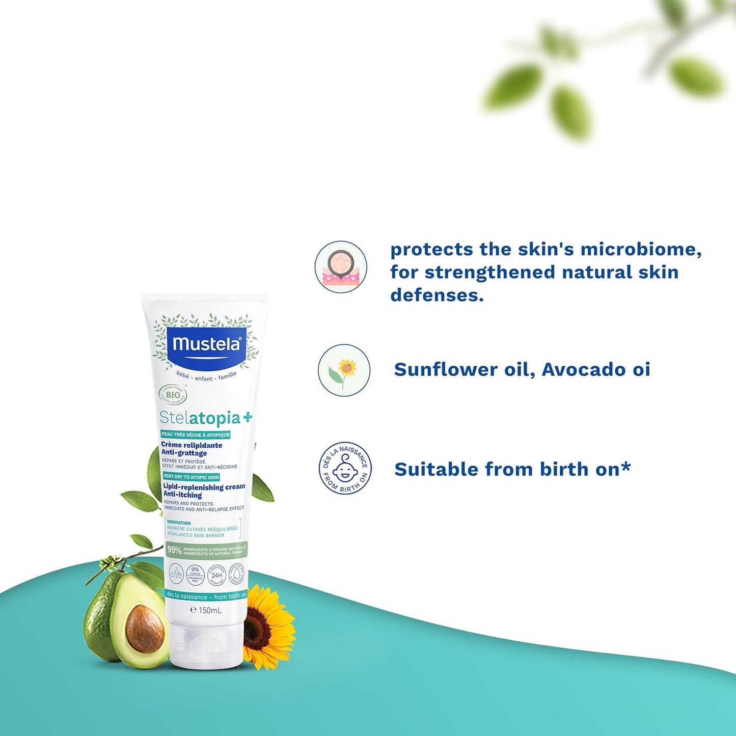Mustela Stelatopia+ - Lipid-Replenishing Cream - 150ml