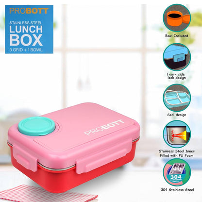 Probott Fun Time 750 Ml Stainless Steel Lunch Box