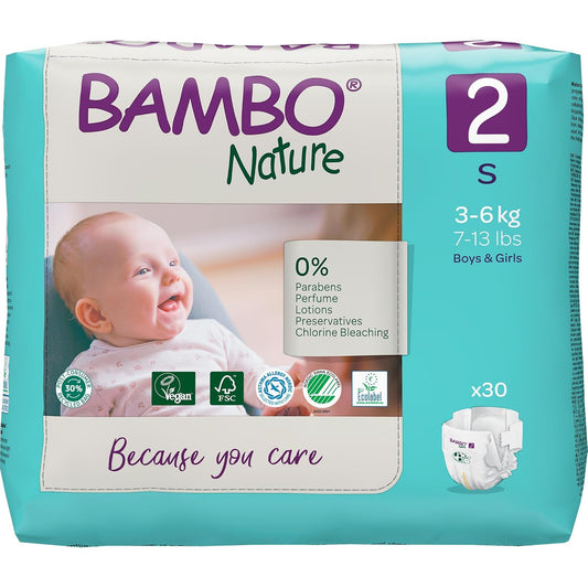 Bambo Nature Premium Baby Tape Diapers for Baby Small Size (3-6 Kgs)