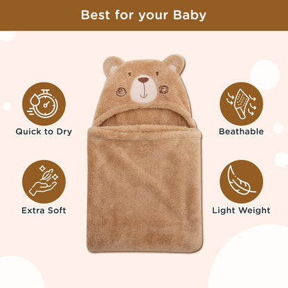 MeeMee Cozy Adorable Brown Bear Blanket