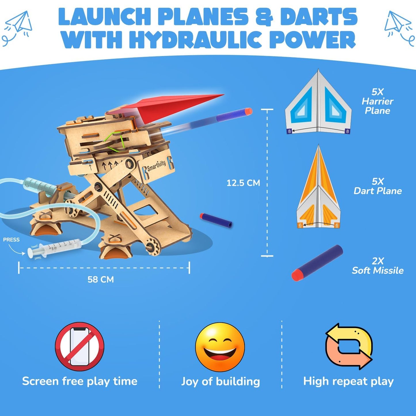Smartivity 2in1 Hydraulic Aeroplane & Dart Launcher
