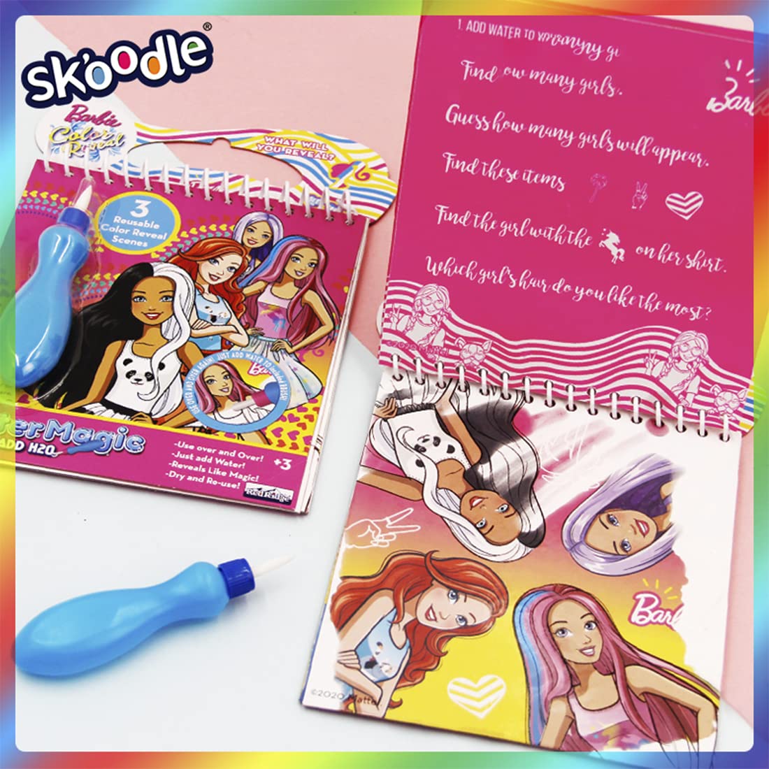 Skoodle Barbie Reusable Water Magic 3 Scenes Book