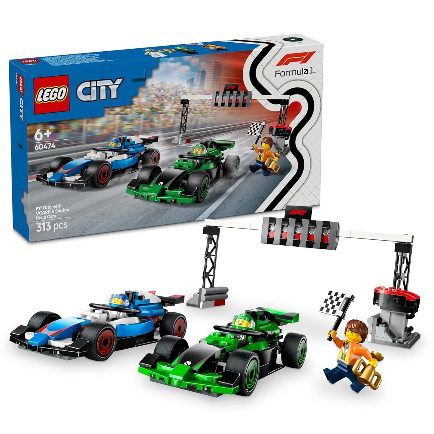 LEGO City F1 Grid with VCARB & Sauber Race Cars