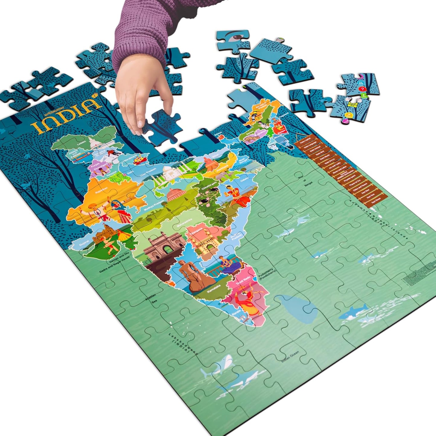goDiscover Kids India-Map Puzzle with Talking Smart Pen