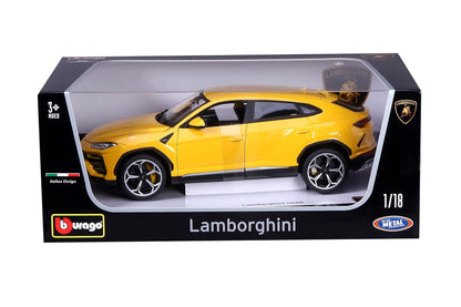 Bburago 1/18 Scale Lamborghini Urus Diecast Model for Collectors Yellow
