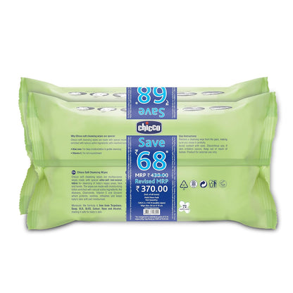 Chicco Baby Moments Wipes Pack of 2, 72 Sheets per Pack
