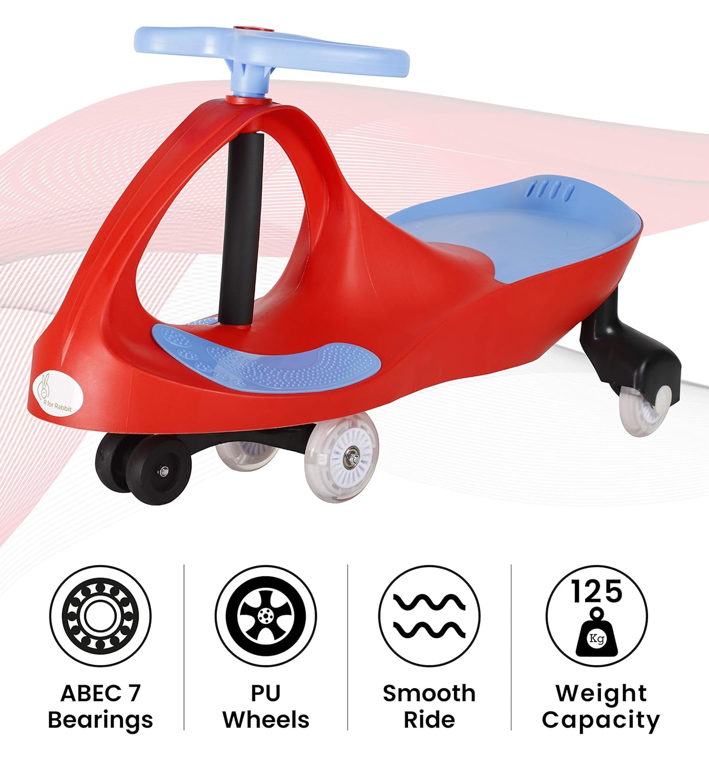 R For Rabbit Iya Iya Swing Car Blue Red