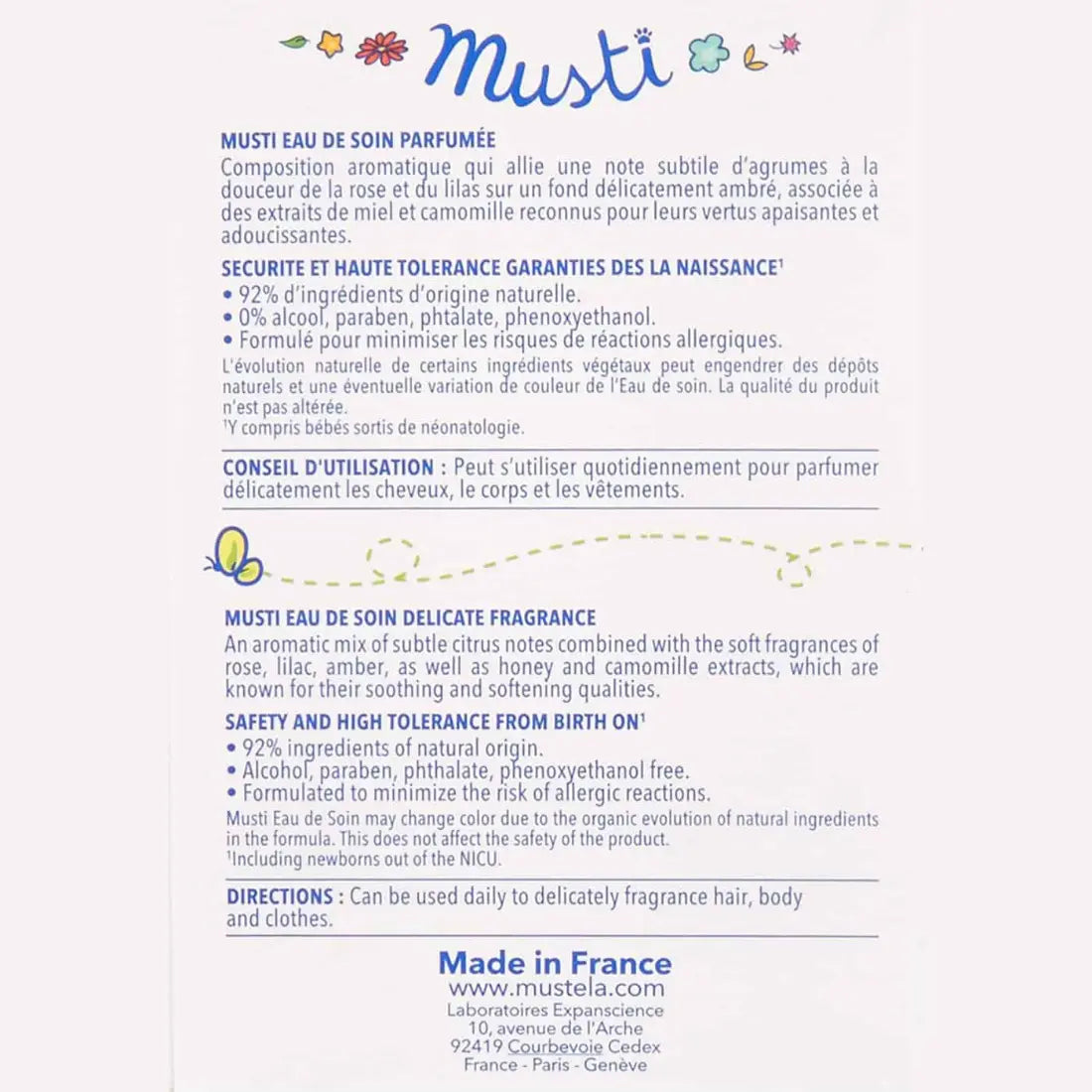 Mustela Musti Baby Perfume & Cologne Spray - 50ml