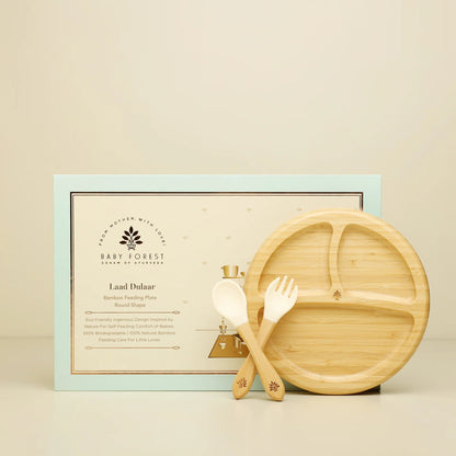 Baby Forest Laad Dulaar Bamboo Feeding Plate - Round Shape