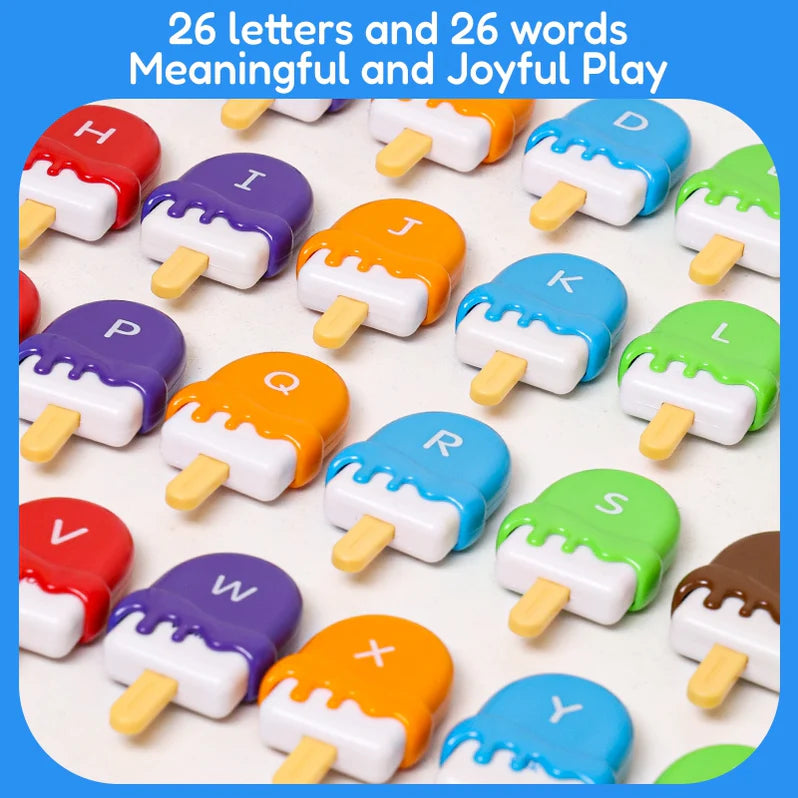 Open Ended Alpha Scoops Ice Cream Montessori Alphabet Matching Game (52 pcs)