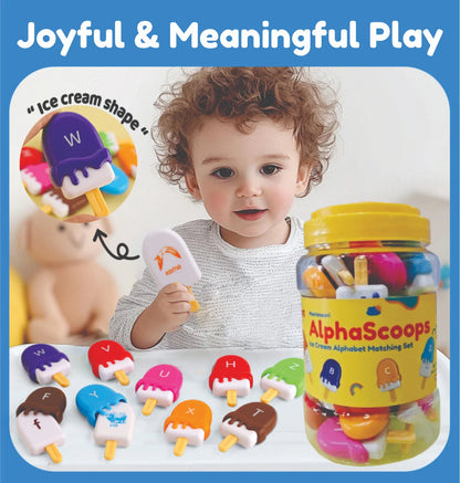 Open Ended Alpha Scoops Ice Cream Montessori Alphabet Matching Game (52 pcs)