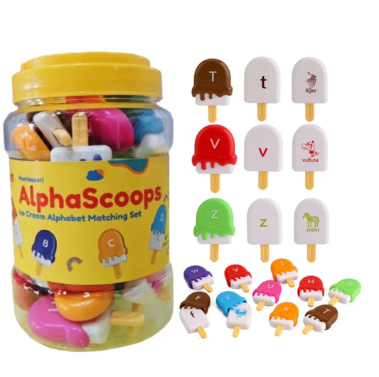 Open Ended Alpha Scoops Ice Cream Montessori Alphabet Matching Game (52 pcs)