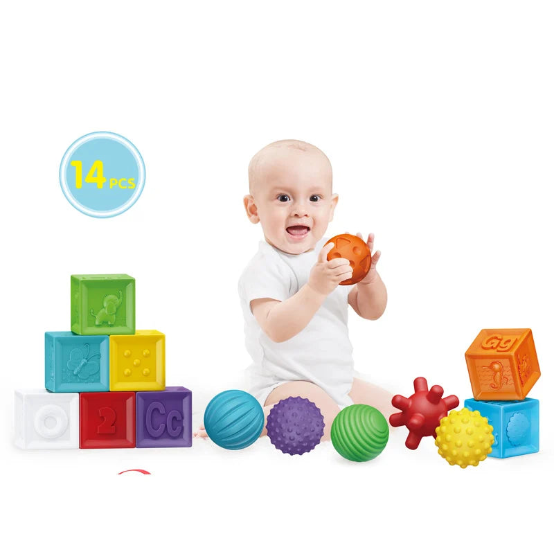 Open Ended Baby's First Soft Sensory Toy Set -14 pcs