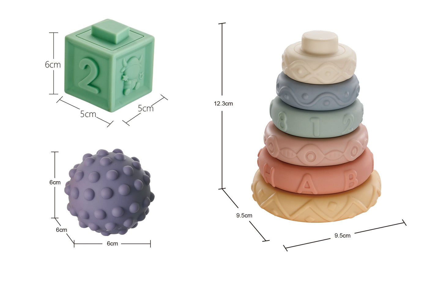 Open Ended Baby's First Soft Sensory Toy Set -23 pcs