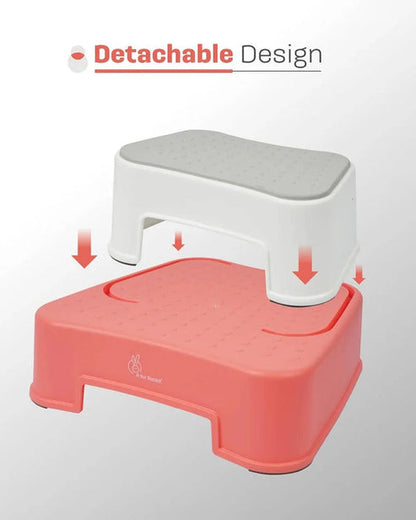 R For Rabbit Tiny Feets Baby Potty Step Stool-Red White