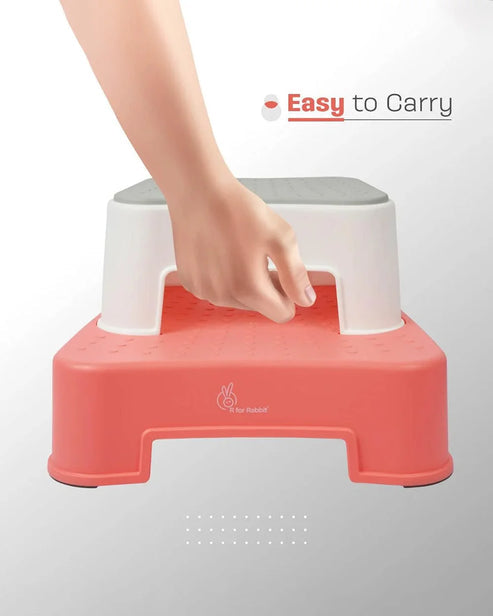 R For Rabbit Tiny Feets Baby Potty Step Stool-Red White