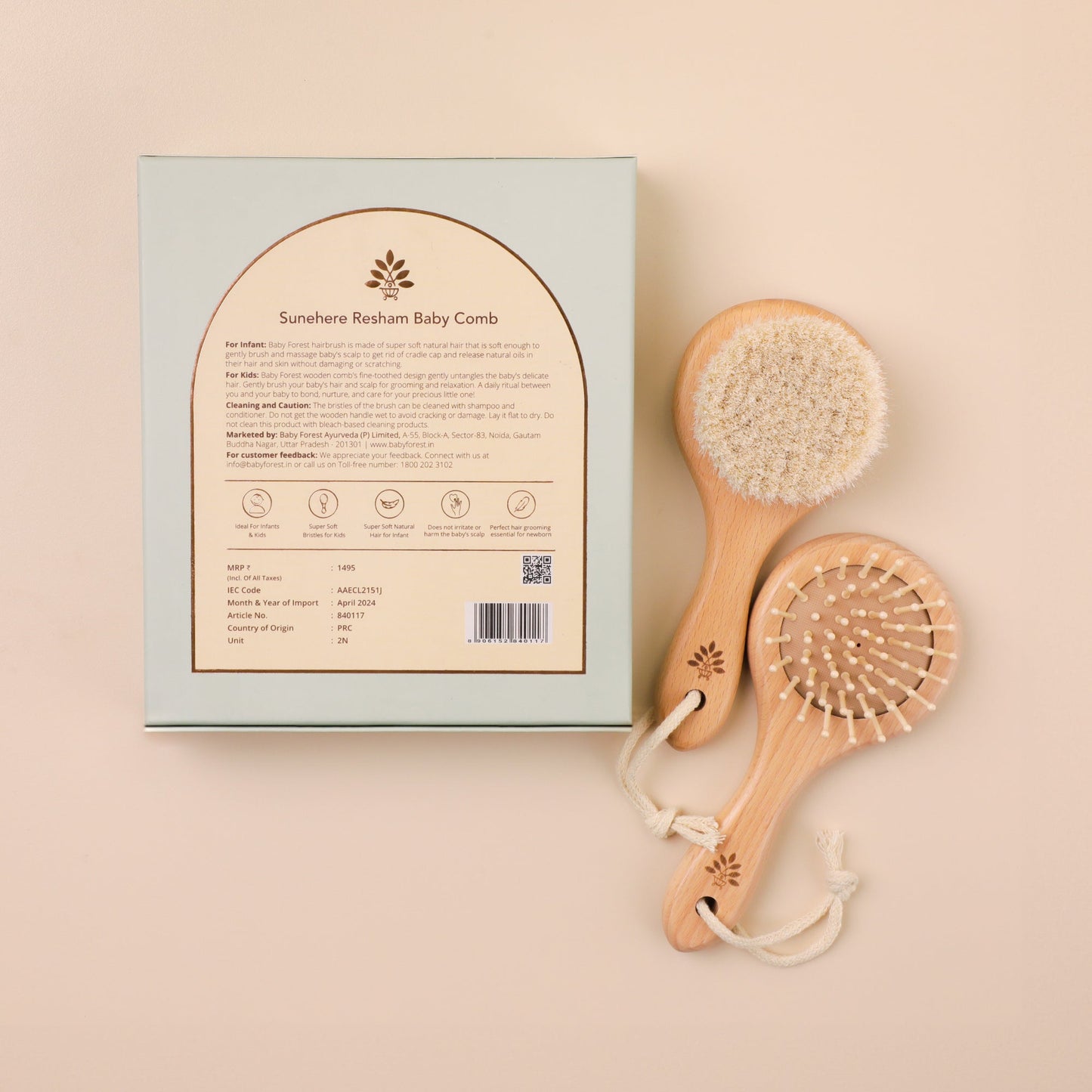 Baby Forest Sunehere Resham - Beech Wood Baby Comb