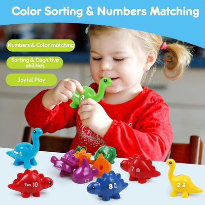 Open Ended JurassiCount-Montessori Dinosaur Number Matching Set (20 pcs)