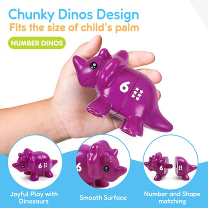 Open Ended JurassiCount-Montessori Dinosaur Number Matching Set (20 pcs)