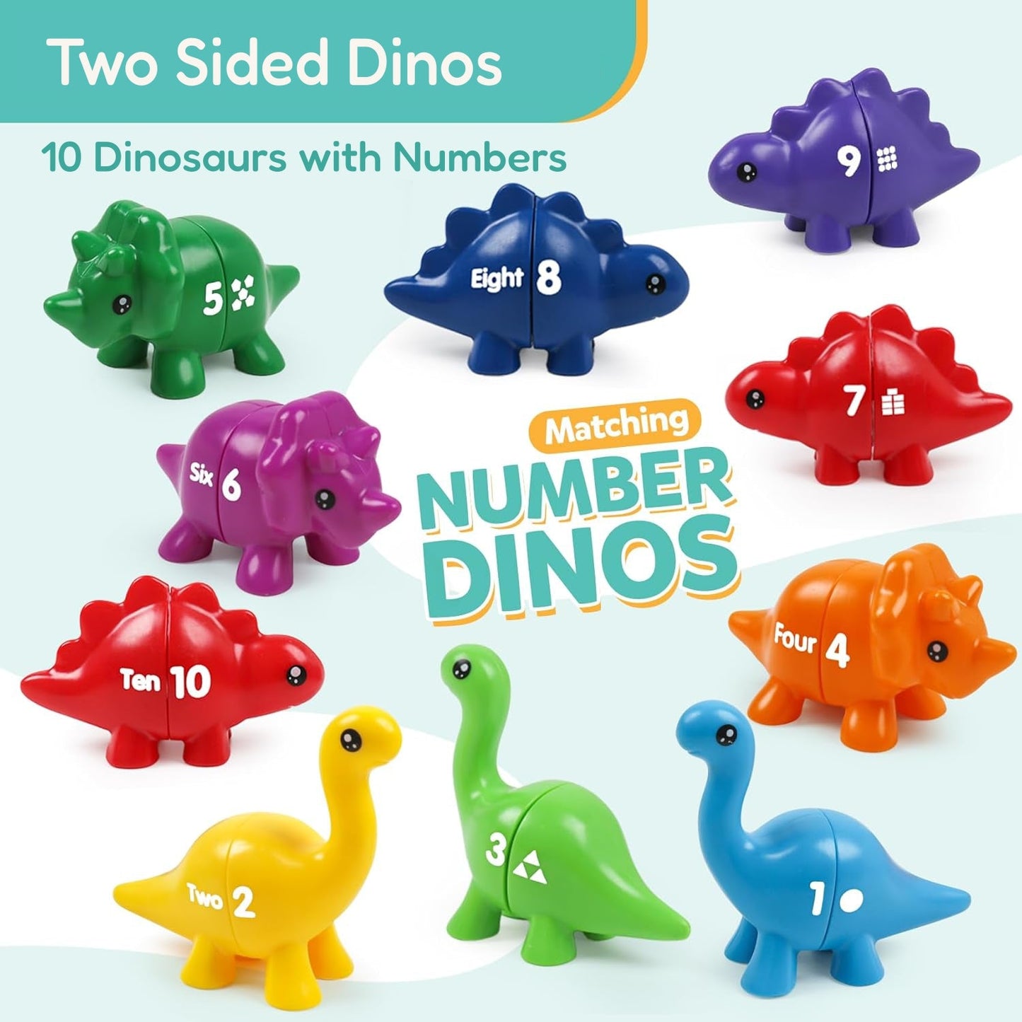 Open Ended JurassiCount-Montessori Dinosaur Number Matching Set (20 pcs)