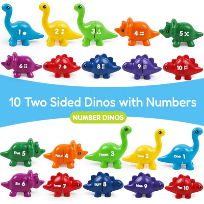 Open Ended JurassiCount-Montessori Dinosaur Number Matching Set (20 pcs)