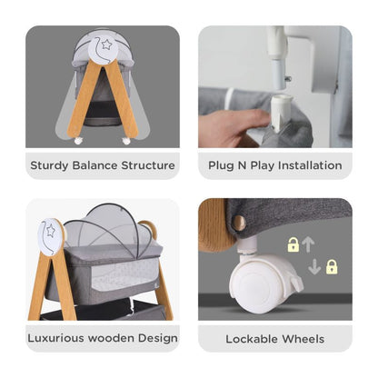 R for Rabbit Lullabies Woodsy Electric Cradle For Babies