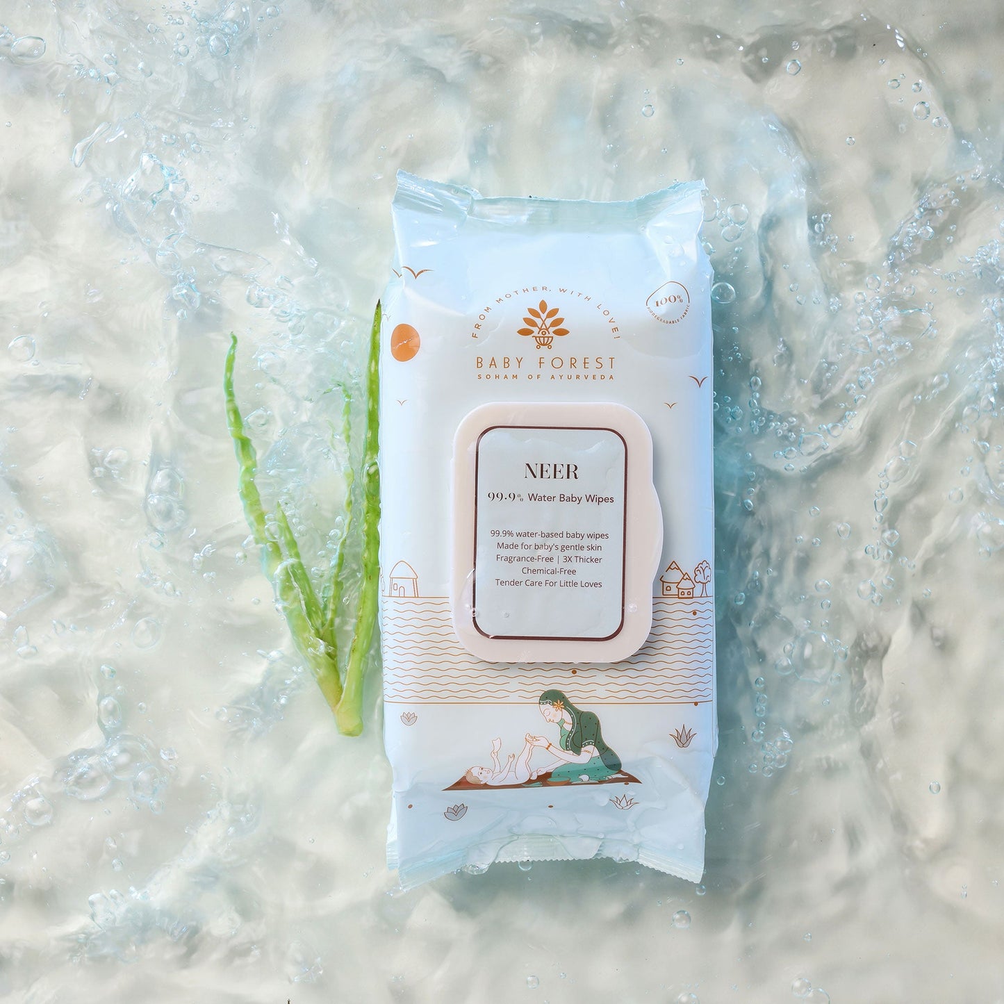 Baby Forest Neer 99.9% Water Baby Wipes (Pack of 2)