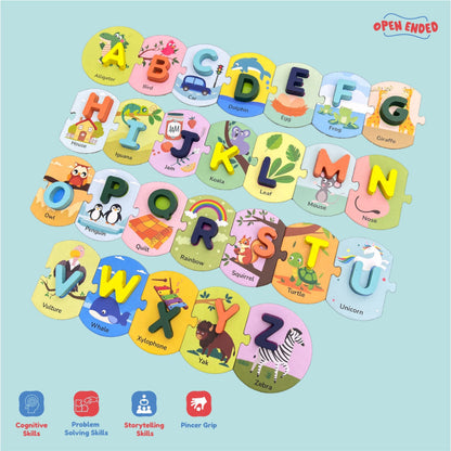Open Ended 2 in 1 Alphabet Board Puzzle