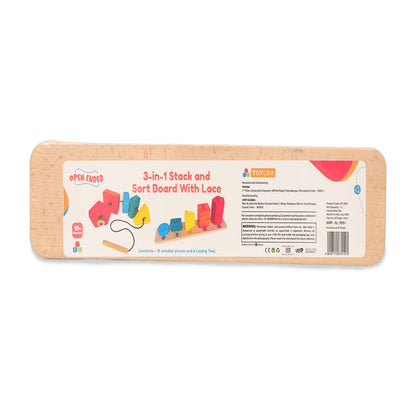 Open Ended 3 in 1 Stack and Sort Board With Lace