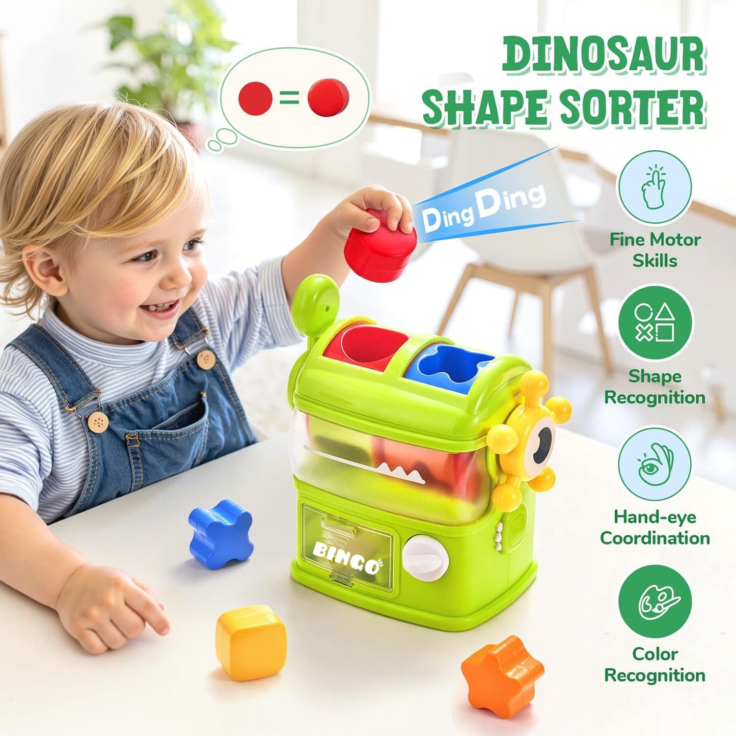 Open Ended Dino Feeder - Montessori Sensory Shape Sorter
