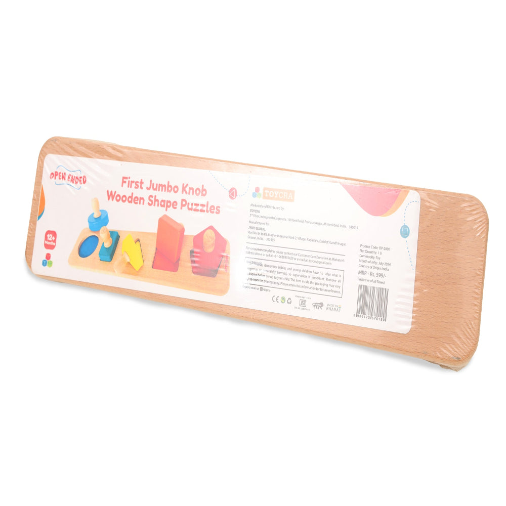Open Ended First Jumbo Knob Wooden Shape Puzzle