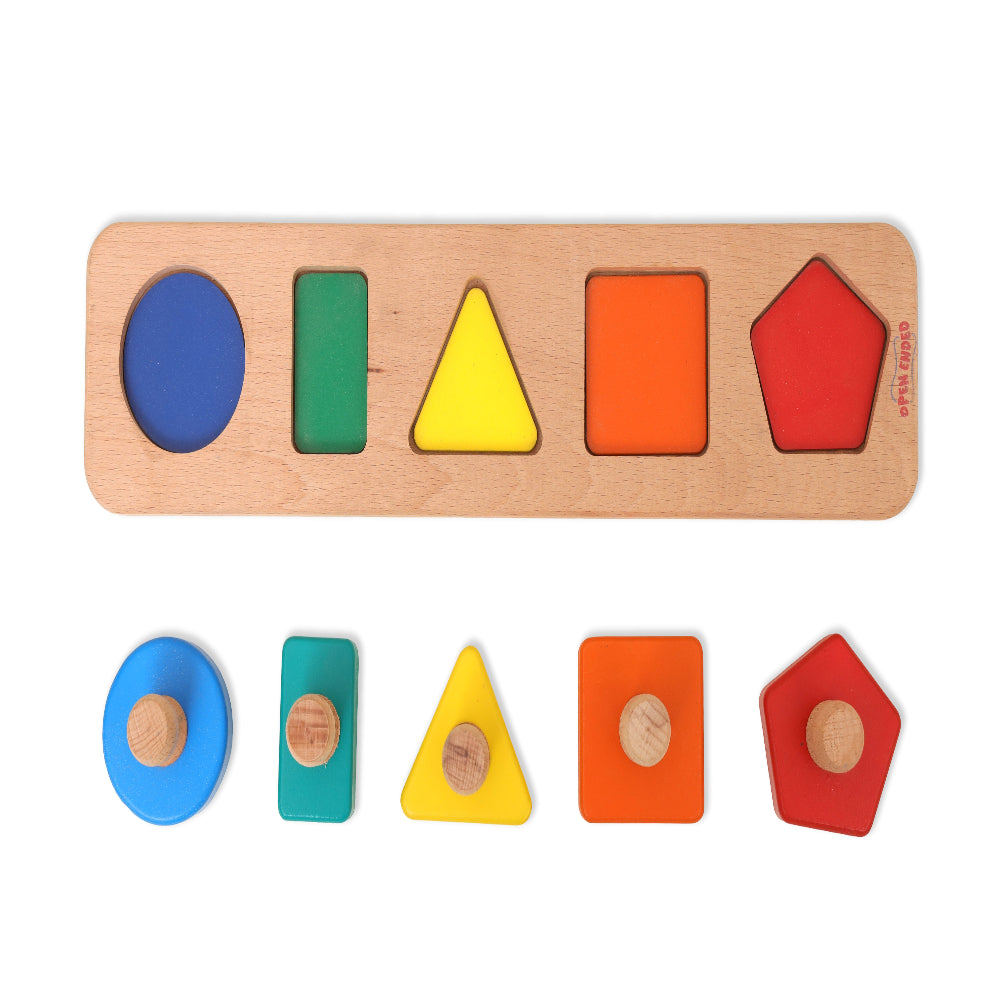 Open Ended First Jumbo Knob Wooden Shape Puzzle