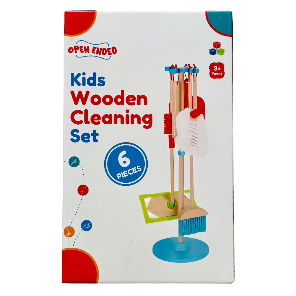 Open Ended Kids Wooden Cleaning Set