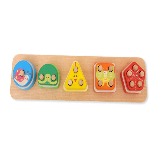 Open Ended Montessori Multi Peg Shape Stacker