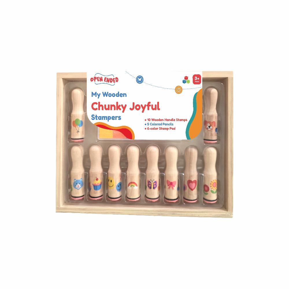 Open Ended My Wooden Chunky Joyful Stampers